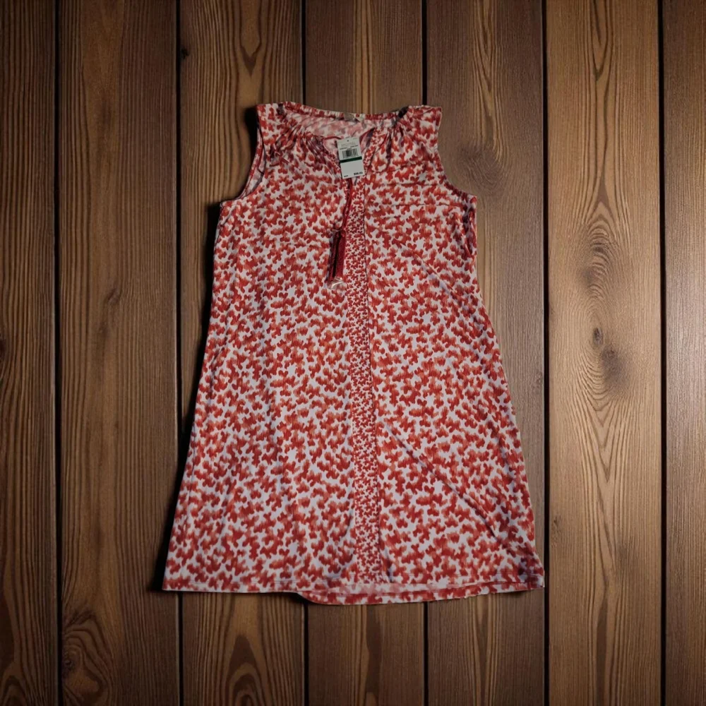(NWT)Michael Kors Size Large Red and White Floral Womens Dress - Picture 1 of 8